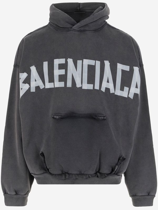 Tape Type Logo Print Hoodie