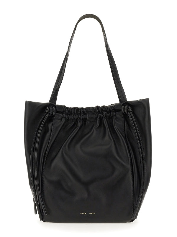 Drawstring Leather Tote Bag