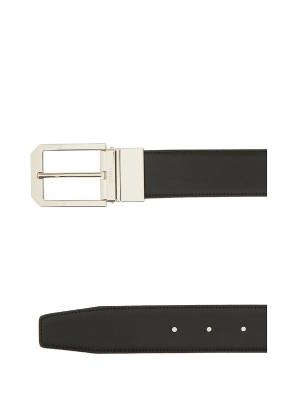 Z Zegna Black Leather Belts