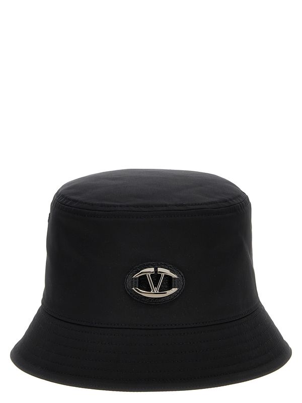 V Logo Decorated Bucket Hat