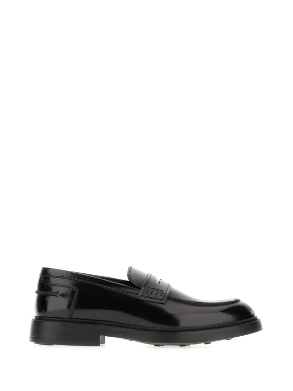 Black Leather Penny Loafers