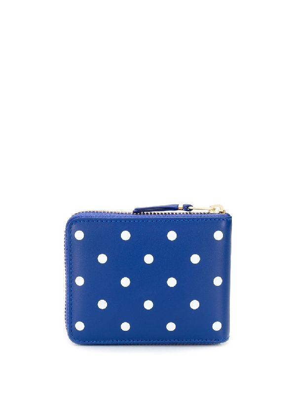 Polka Dot Leather Zipper Wallet