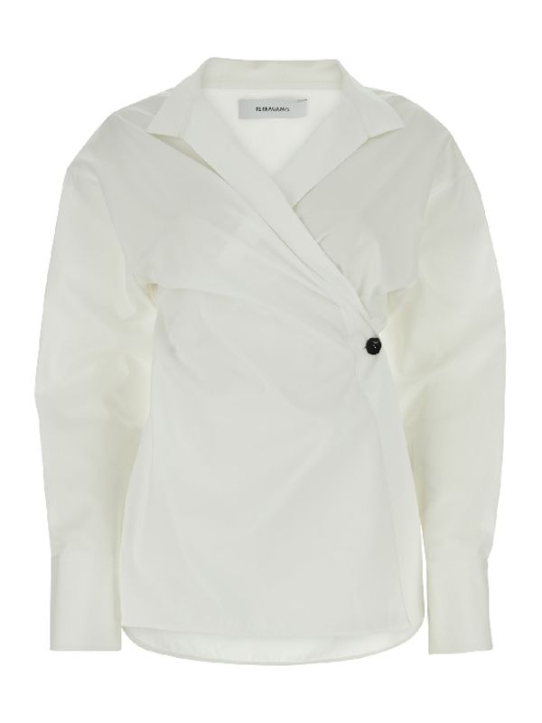 White Wrap Detail Shirt