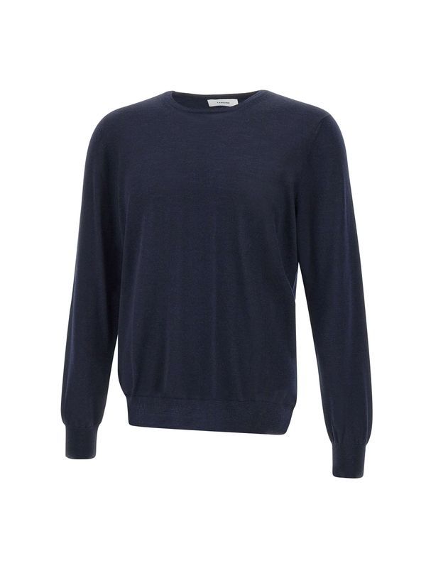 Navy Crewneck Wool Knit