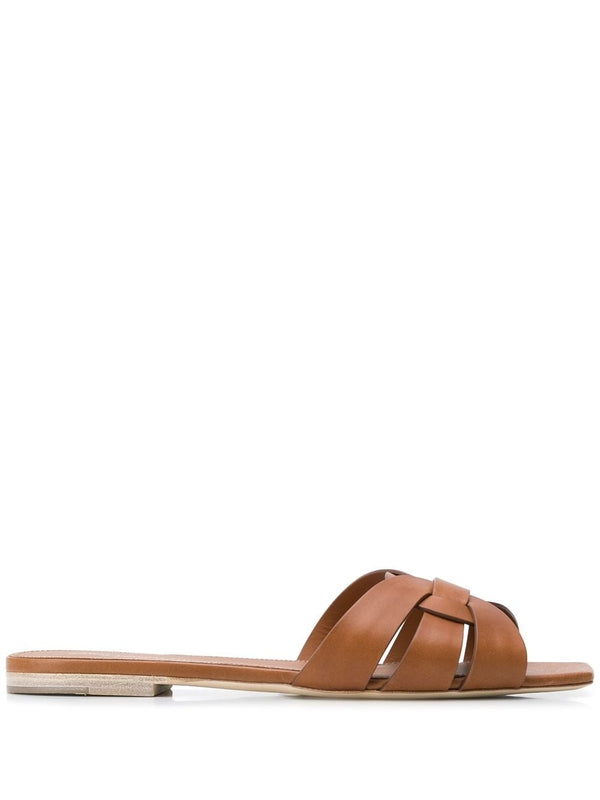 Tribute Leather Flat Sandals