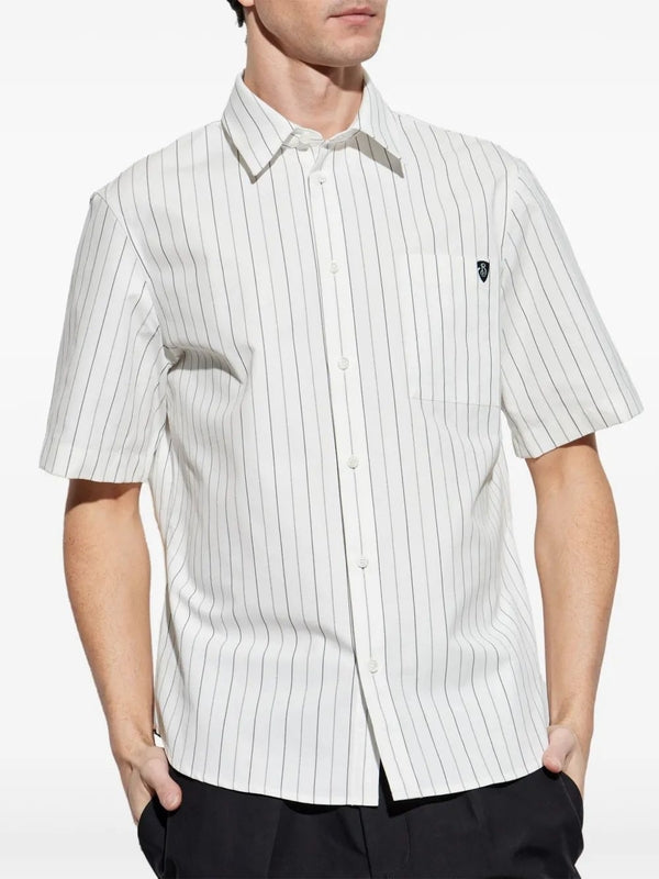 B Shield Logo Embroidered Stripe Shirt