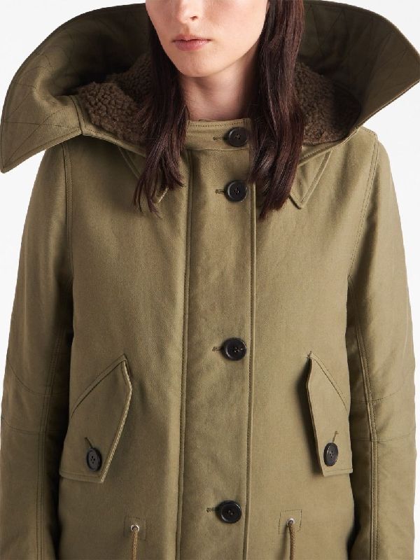 Drawstring Waist Hood Parka