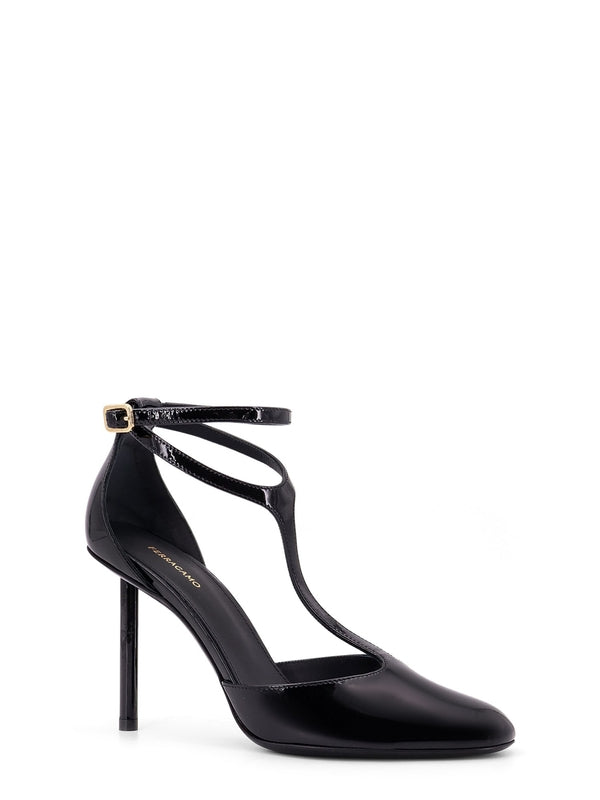 FERRAGAMO - Ankle Strap Leather Pumps Heel - Jente