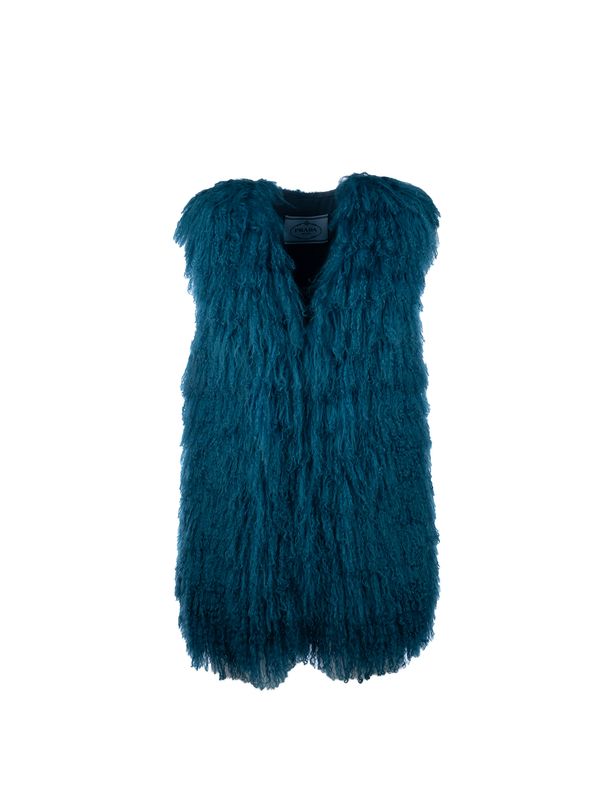 Blue Fur Vest