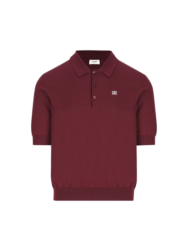 Triomphe Logo Embroidered Polo Shirt