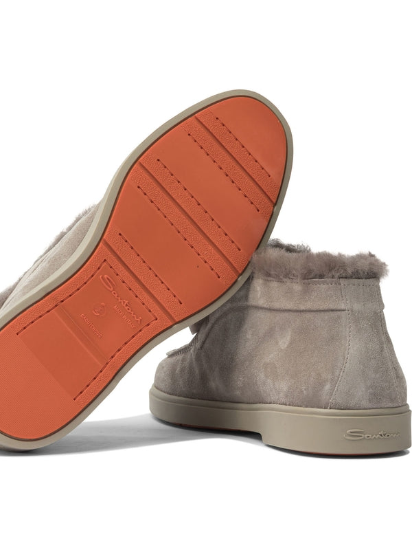 Santoni Grey Ankle Boots