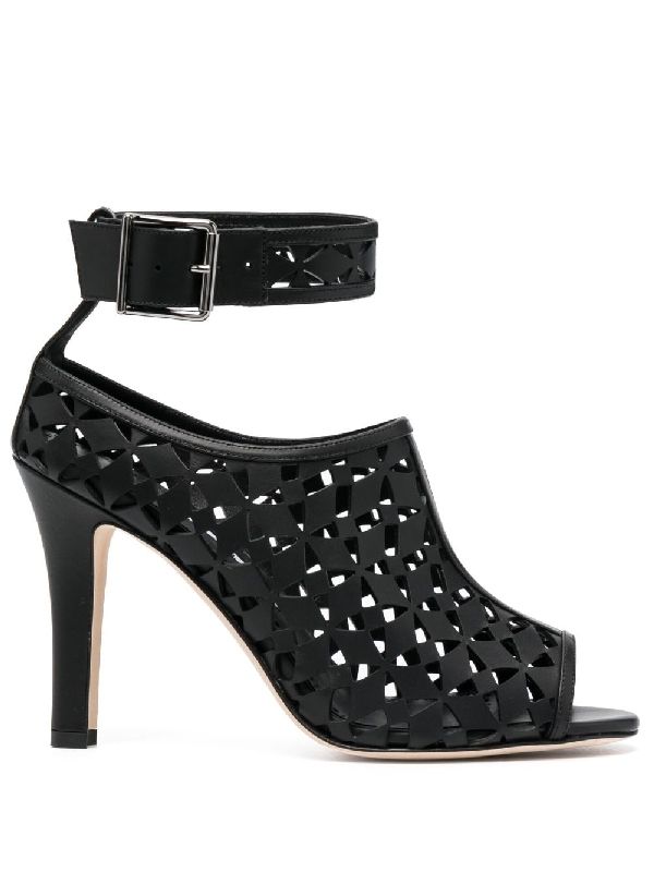 Tinga Open-Work Leather Sandal Heels