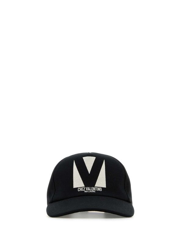 V Logo Embroidery Cotton Ball Cap