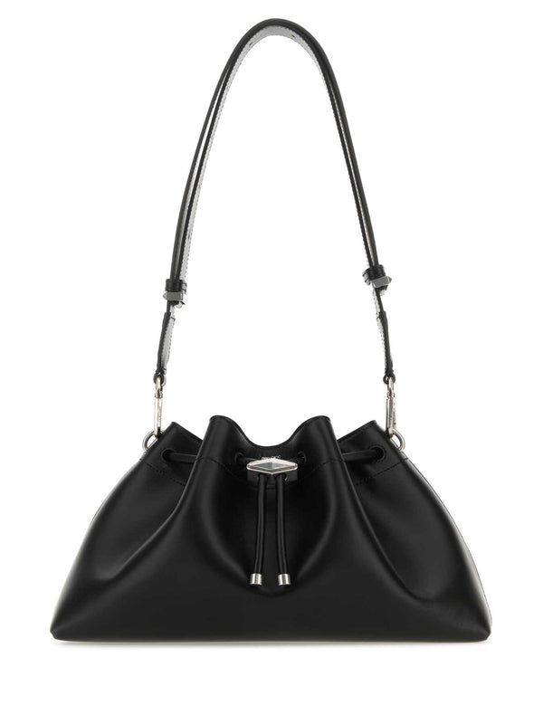 Black Leather Bucket Bag