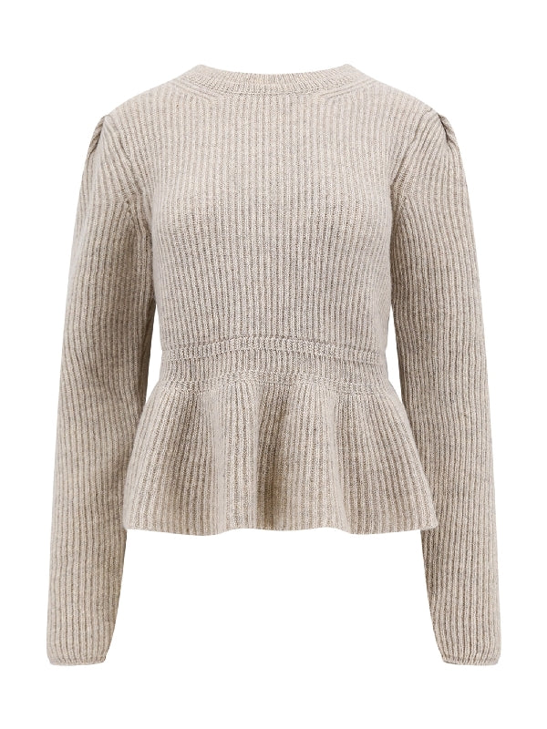 Rib Flare Hem Wool Knit
