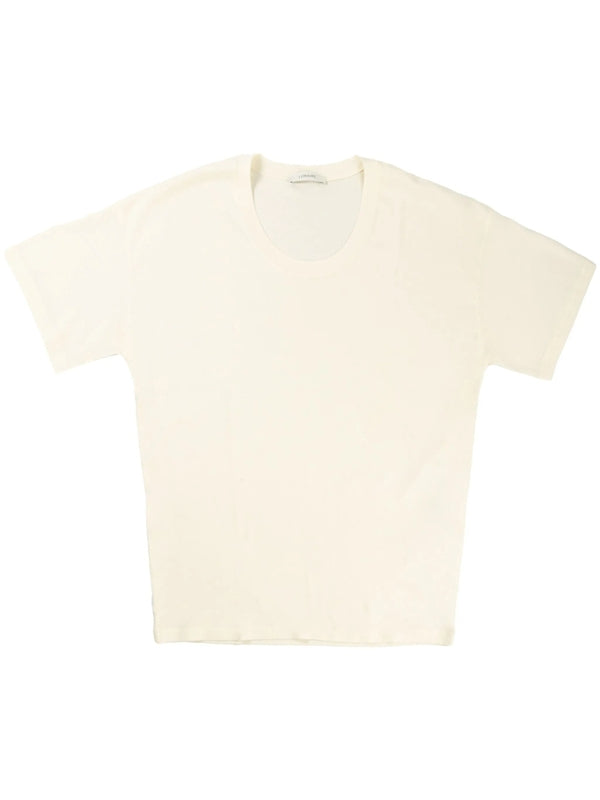 Rib Detail Cotton Short Sleeve T-Shirt