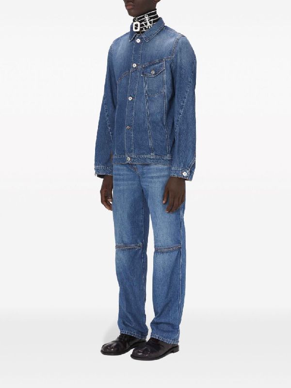 Logo Patch Twist Denim Jacket