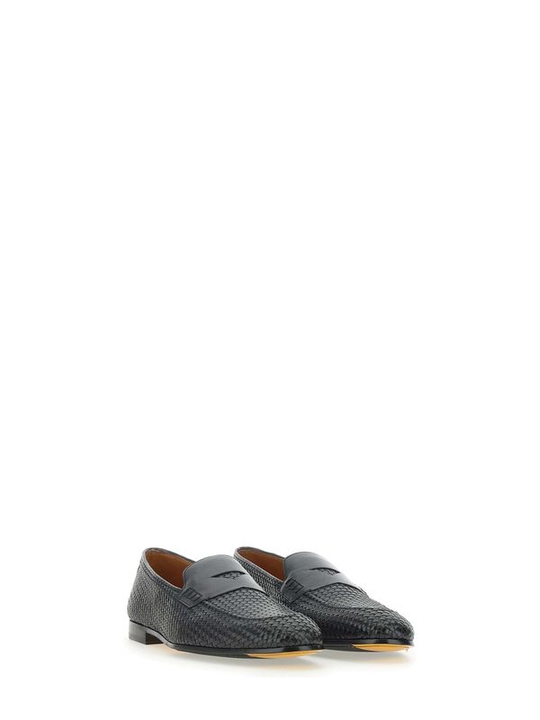 Braided Leather Penny Loafers