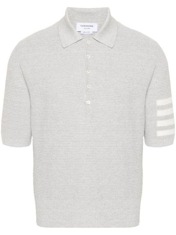 4 Bar Waffle Knit Polo Shirt