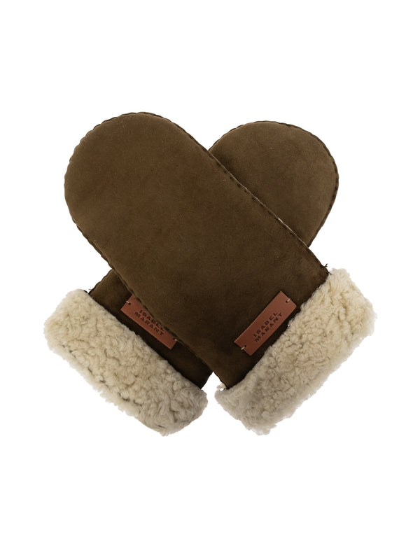 Mulfi Logo Suede Shearling Gloves