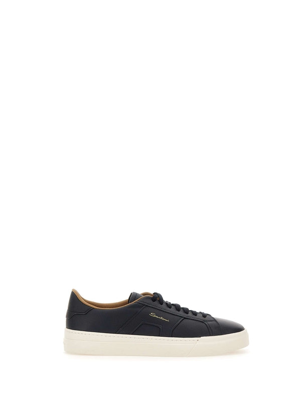 Santoni Navy Low Top Sneakers