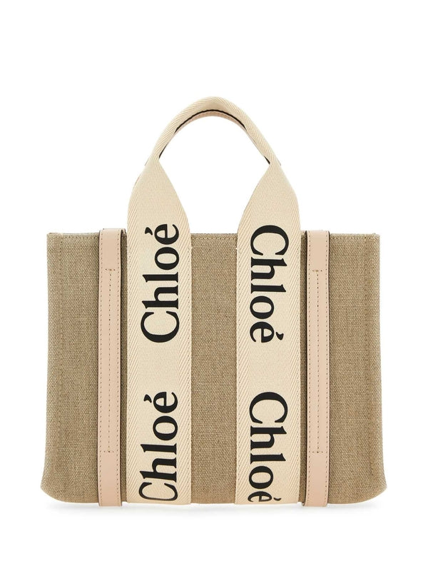 Woody Logo Canvas Small Tote Bag