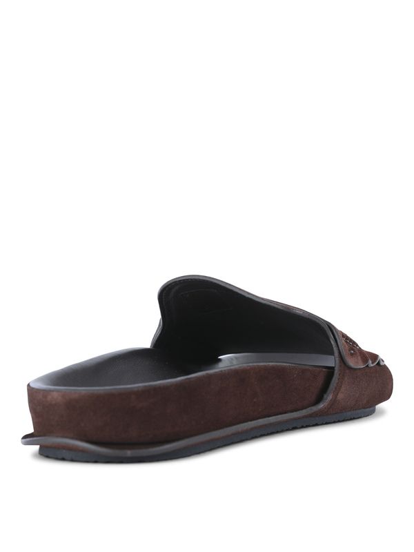Brown Leather Slides