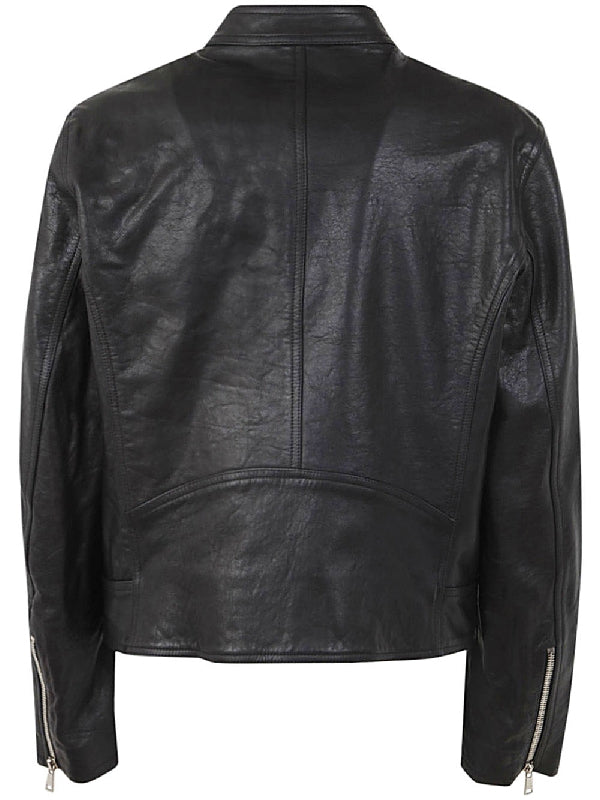 Black Calfskin Biker Jacket