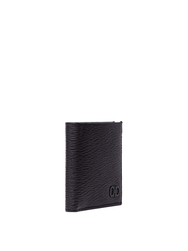 Hammered Calfskin Gancini Bifold Wallet