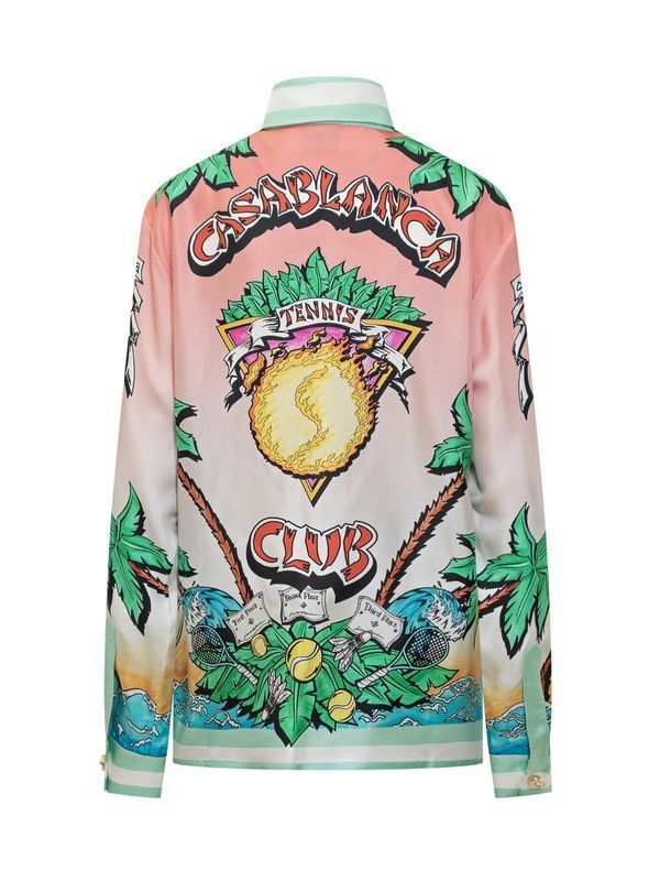 Graphic Printing Silk Shirt