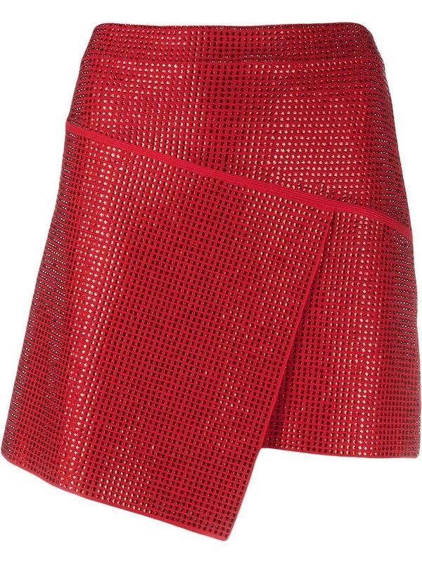 Rhinestone Asymmetric Skirt