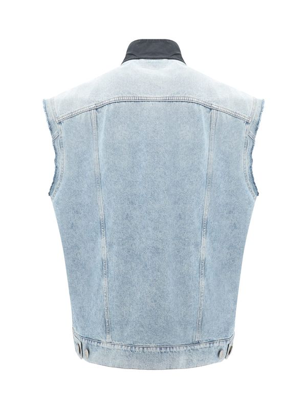 Back Denim Panel Cotton Nylon Vest