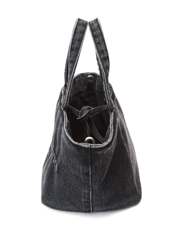 Logo Embossed Denim Tote Bag