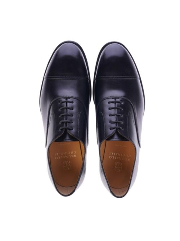 Black Leather Lace-up Shoes