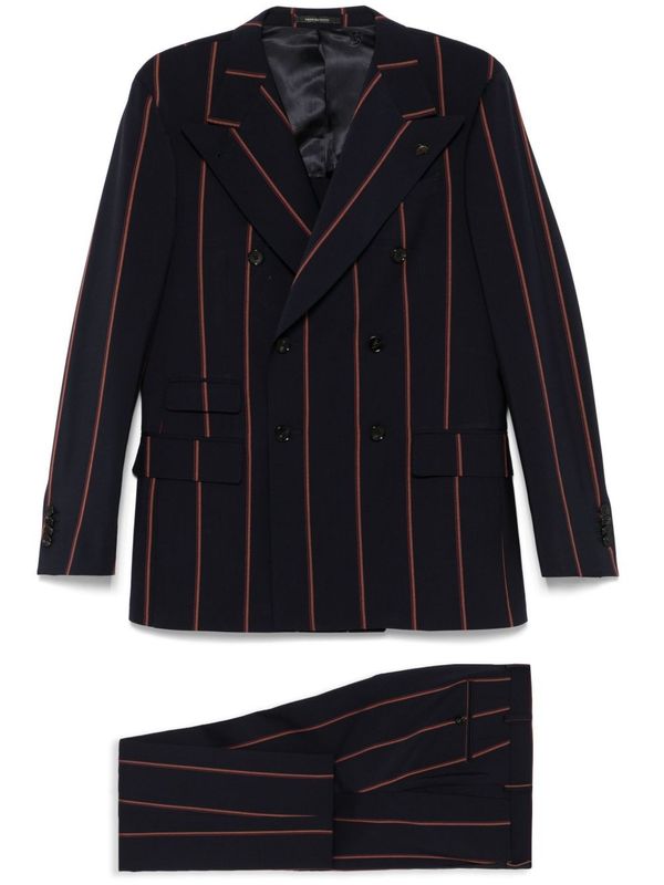 Stripe Double Breasted Wool Suit