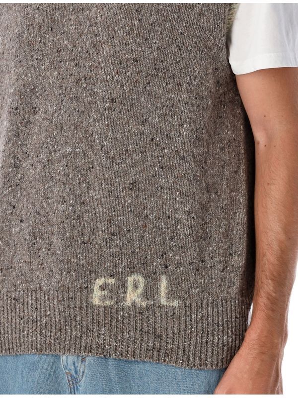 Logo Jacquard V-Neck Wool Knit Vest