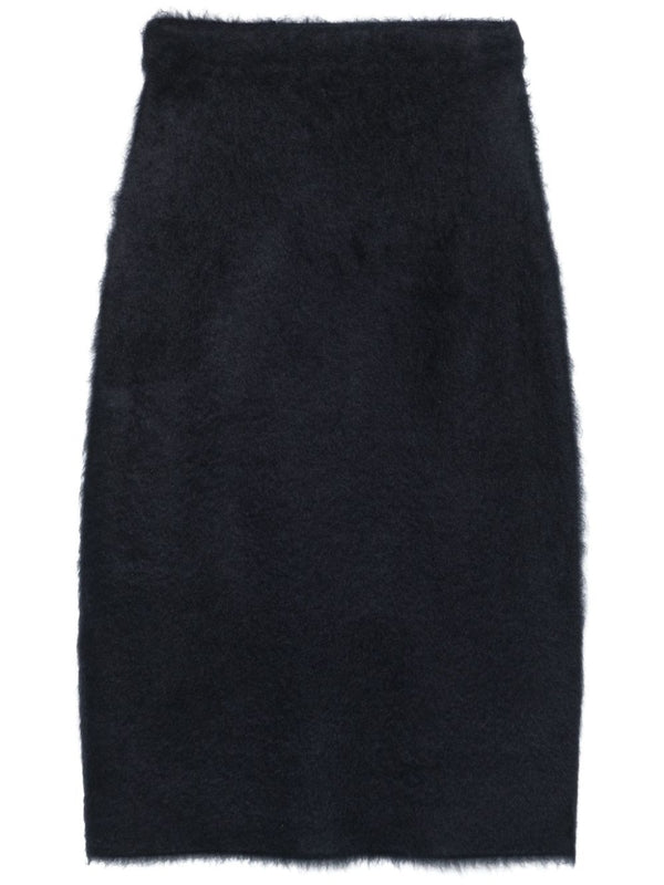 Wool Mohair Midi Skirt