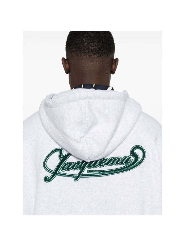 Back Logo Embroidery Cotton
  Hoodie Zip-Up