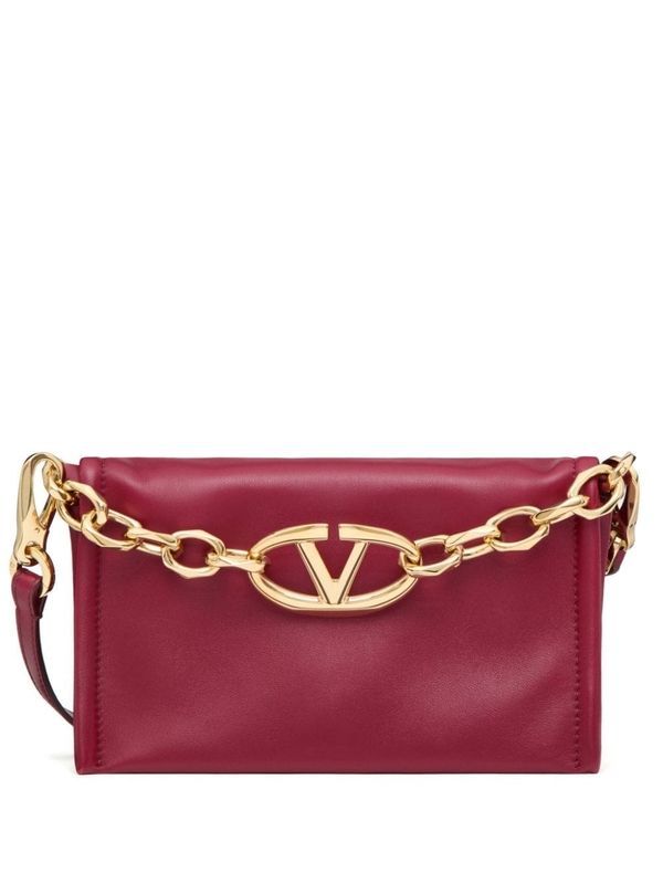 V Logo Chain
  Strap Clutch Bag