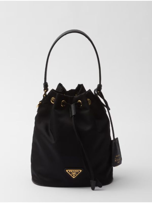 1978 Reedition Triangle Logo Lina Nylon
  Mini Bucket Bag