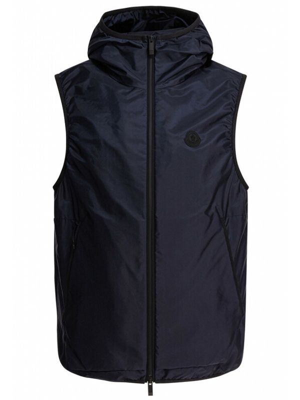 Logo Patch Nylon Hood Vest