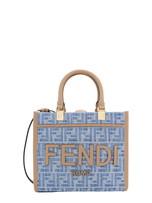 FENDI - Sunshine Logo Denim Small Tote Bag - Jente