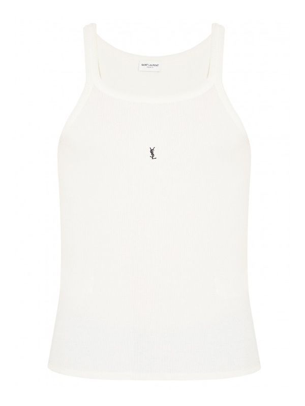 Logo Embroidery Cotton Tank Top