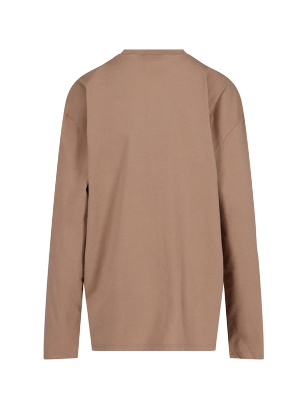 Triangle Patch Cotton Long Sleeve Top