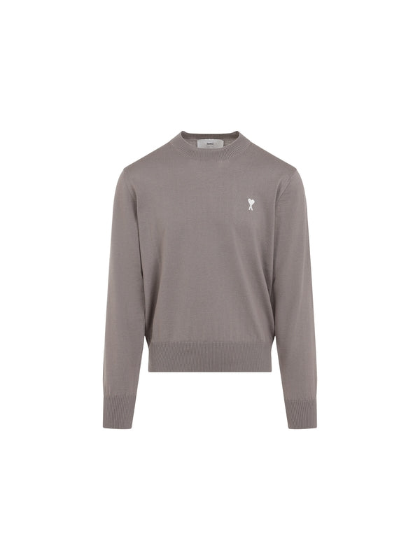 Logo Embroidery Crewneck Wool Knit