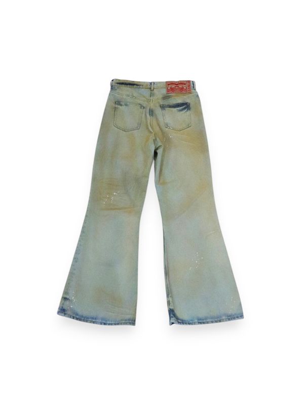 Dirty Washing Flared Denim Pants