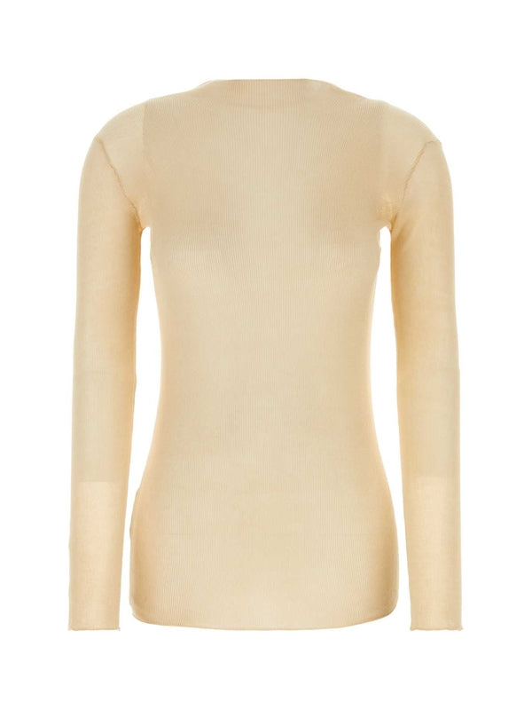 Back Triangle Logo Ribbed Cotton Knit