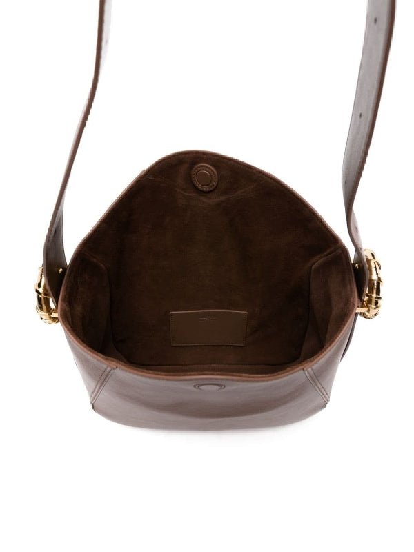 Melodie Metal Detail Leather Shoulder Bag