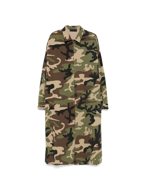 Essentials Camouflage Nylon Trench Jacket