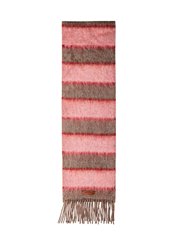 Brushed Stripe Fringe Scarf